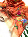 Red color linen silk digital printed saree