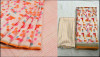 Peach color soft silk printed saree