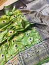 Green color kanchipuram handloom silk saree with zari work
