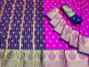 pink color soft banarasi silk jacquard weaving saree