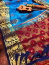 Pure nylon silk saree with zari work