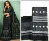 Black color soft silk printed saree