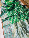 Green lichi soft silk saree with zari weaving work