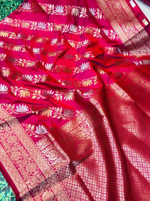 Pink color kanchipuram pure silk handloom saree