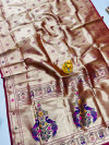 Magenta color soft kachipuram silk saree with zari weaving work