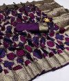 Magenta color bandhani silk saree with zari weaving work