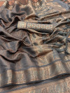 Gray color kanchipuram silk saree with zari weaving work