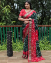 Multi color hand bandhej saree with zari weaving work