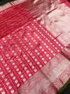 Gajari color banarasi silk saree with zari weaving work