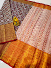 Magenta color kanchipuram silk saree with woven design