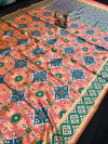 Gajari color patola silk saree with woven design