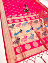 Gajari color paithani silk saree with zari weaving work