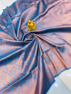 Firoji color banarasi silk saree with zari weaving work