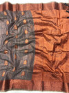 Gray color tissue silk saree with zari weaving work