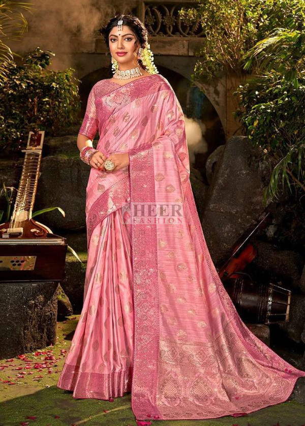 Party Wear Pink Women Sarees, Buy Latest Party Pink Online - Andaaz Fashion