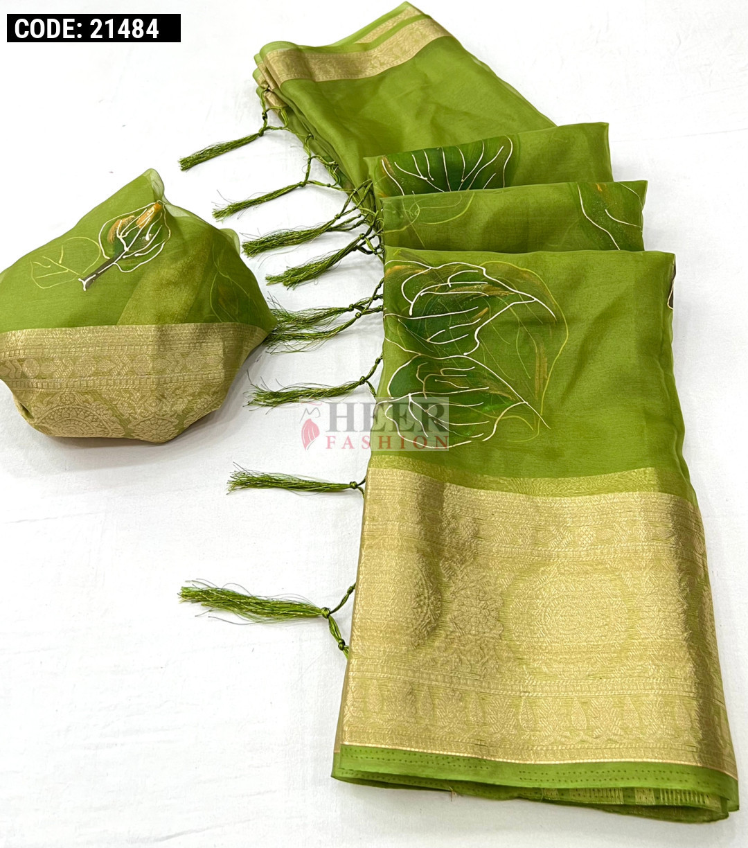 Mahendi Green Color Soft Organza Silk Saree With Zari Weaving Work