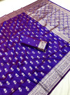 Purple traditional banarasi silk saree with zari woven work