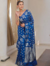 Firoji premium banarasi katan silk saree with zari weaving work
