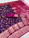 Magenta premium banarasi silk saree with meenakari zari weaving work