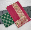 Pink banarasi kota silk saree with gota patti work