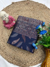 Navy blue traditional banarasi silk saree with zari weaving work