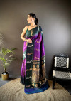Magenta traditional banarasi silk saree with zari woven work