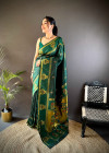 Green traditional paithani silk saree with meenakari zari weaving work