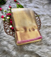 Traditional handloom tissue silk golden saree with zari woven work