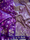 Purple premium banarasi katan silk saree with zari weaving work