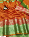 Red color Kota doriya jacquard weaving saree