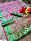 Green color soft banarasi silk weaving work saree