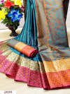 Rama green color Pure kota muslin silk woven design saree