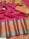 Pink color Kota doriya jacquard weaving saree