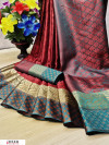 Maroon color Pure kota muslin silk woven design saree