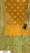 Yellow color Banarasi silk meenakari saree