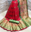 Red color Soft & Silky Weaving Jequard work saree