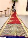 Red color Banglori raw silk zari woven work saree