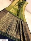 Green color Banglori raw silk zari woven work saree