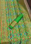 Green color Patola Silk woven design saree
