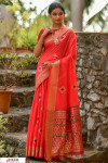 Red color Handloom cotton weaving patola saree