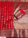 Red color Kanjivaram Soft Silk Zari work saree