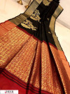 Black color Banglori raw silk zari woven work saree