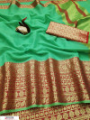 Green color Kota doriya jacquard weaving saree