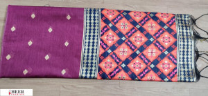 Wine color Handloom cotton weaving patola saree