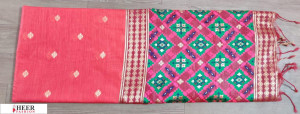 Red color Handloom cotton weaving patola saree