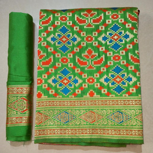 Green color Patola Silk woven design saree
