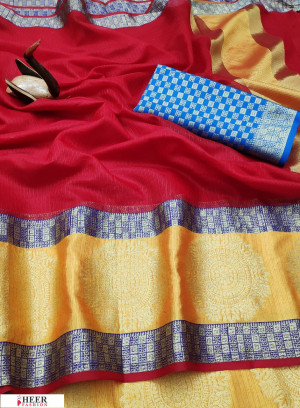 Maroon color Kota doriya jacquard weaving saree