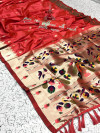 Gajari color paithani silk saree with zari work