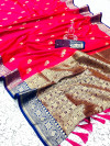 Pink color soft silk saree with zari weaving border and pallu