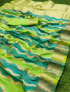 Green color banarasi silk saree with zari weaving work